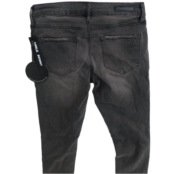 Articles of Society Women’s Skinny Jeans Size 24 Gray Black  Raw Hem - Picture 5 of 10